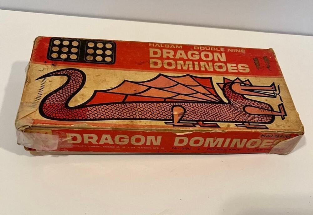 DRAGON DOMINOS, Vintage Halsam Double Nine.